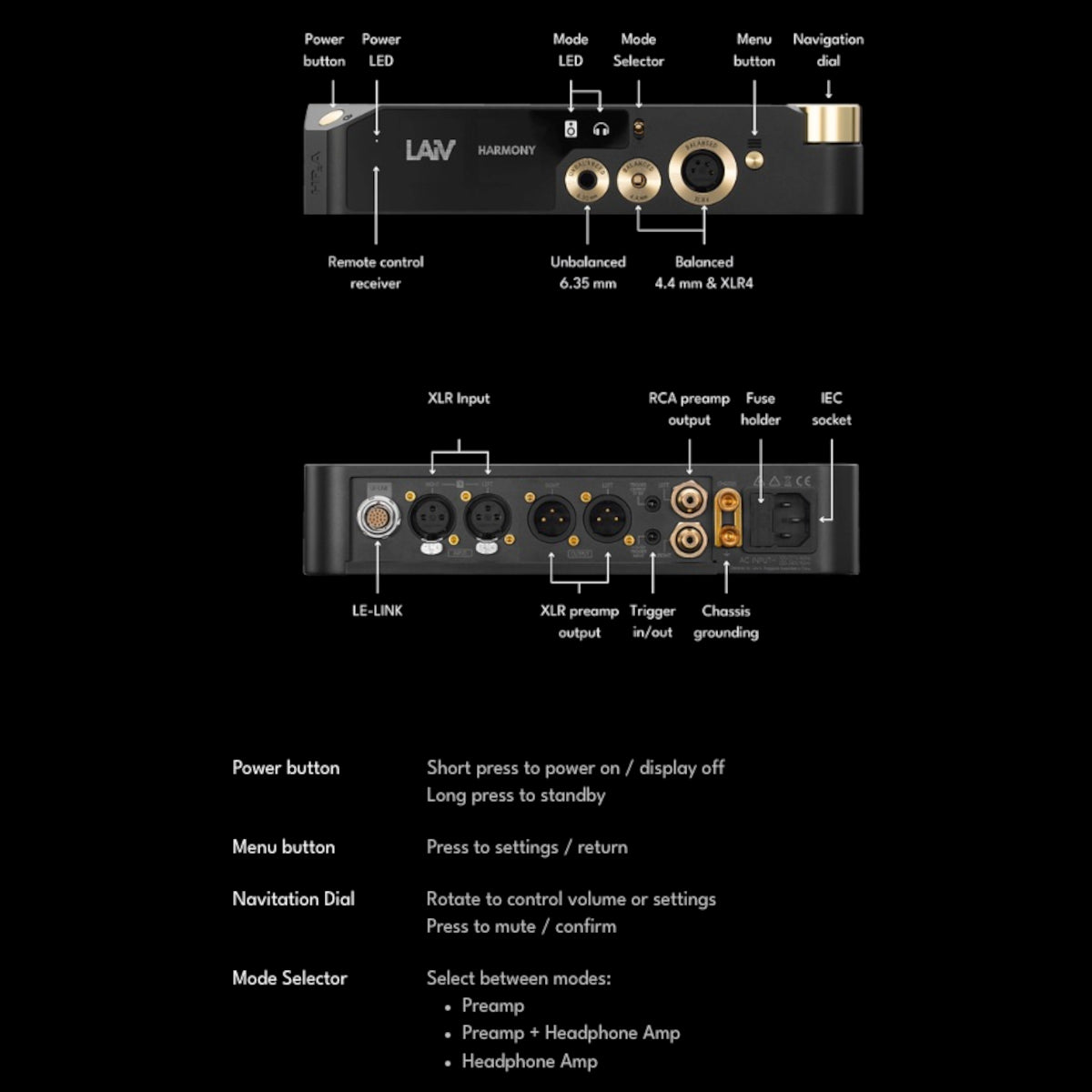 LAiV Harmony HP2A Preamplifier and Headphone Amplifier