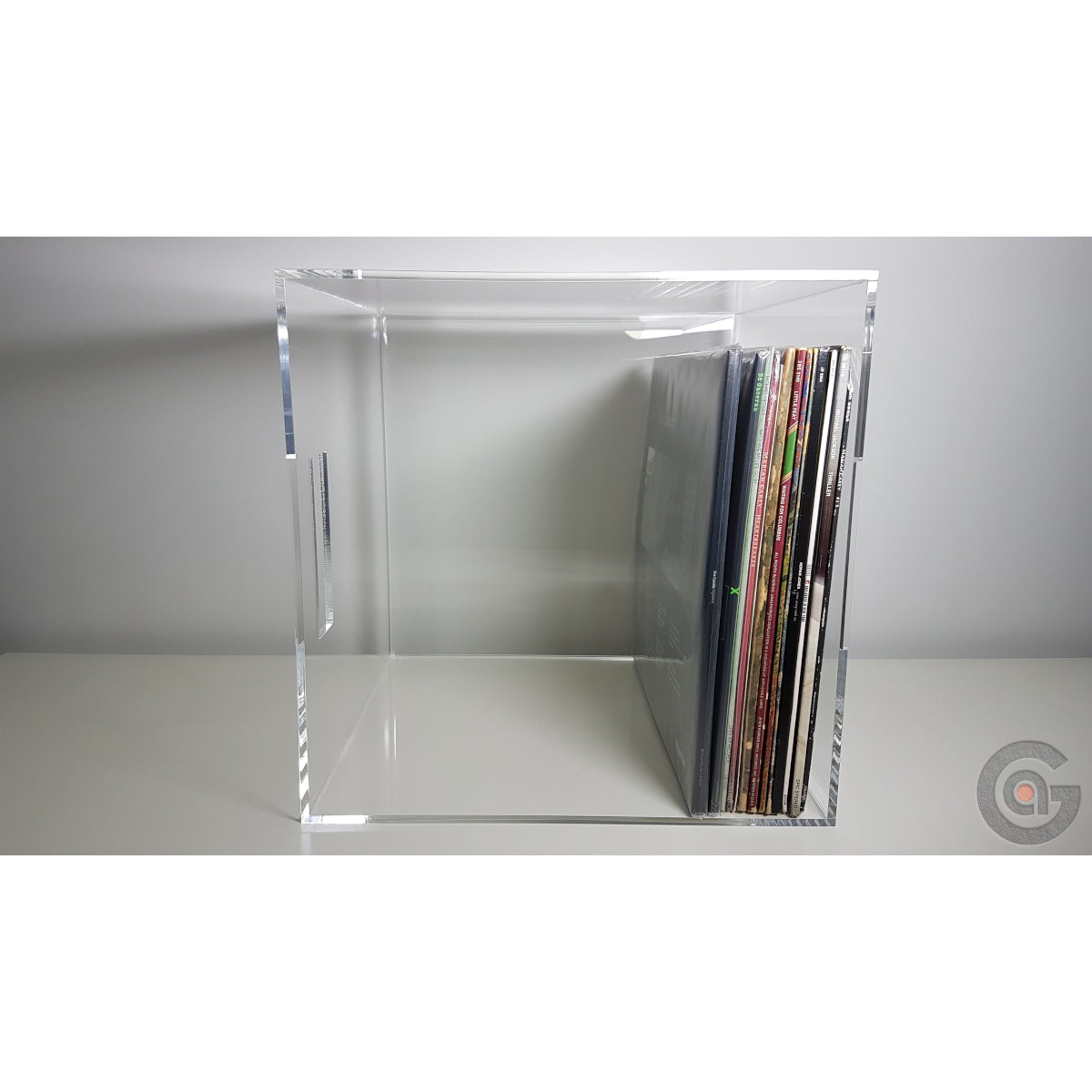 Groove Audio Clear Acrylic Vinyl Record Storage Box for LP and 12" Singles