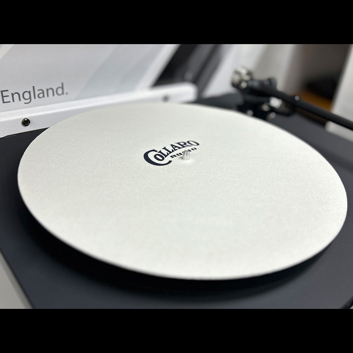 Collaro White Precision Cloth Turntable Mat (Hand Made in England)