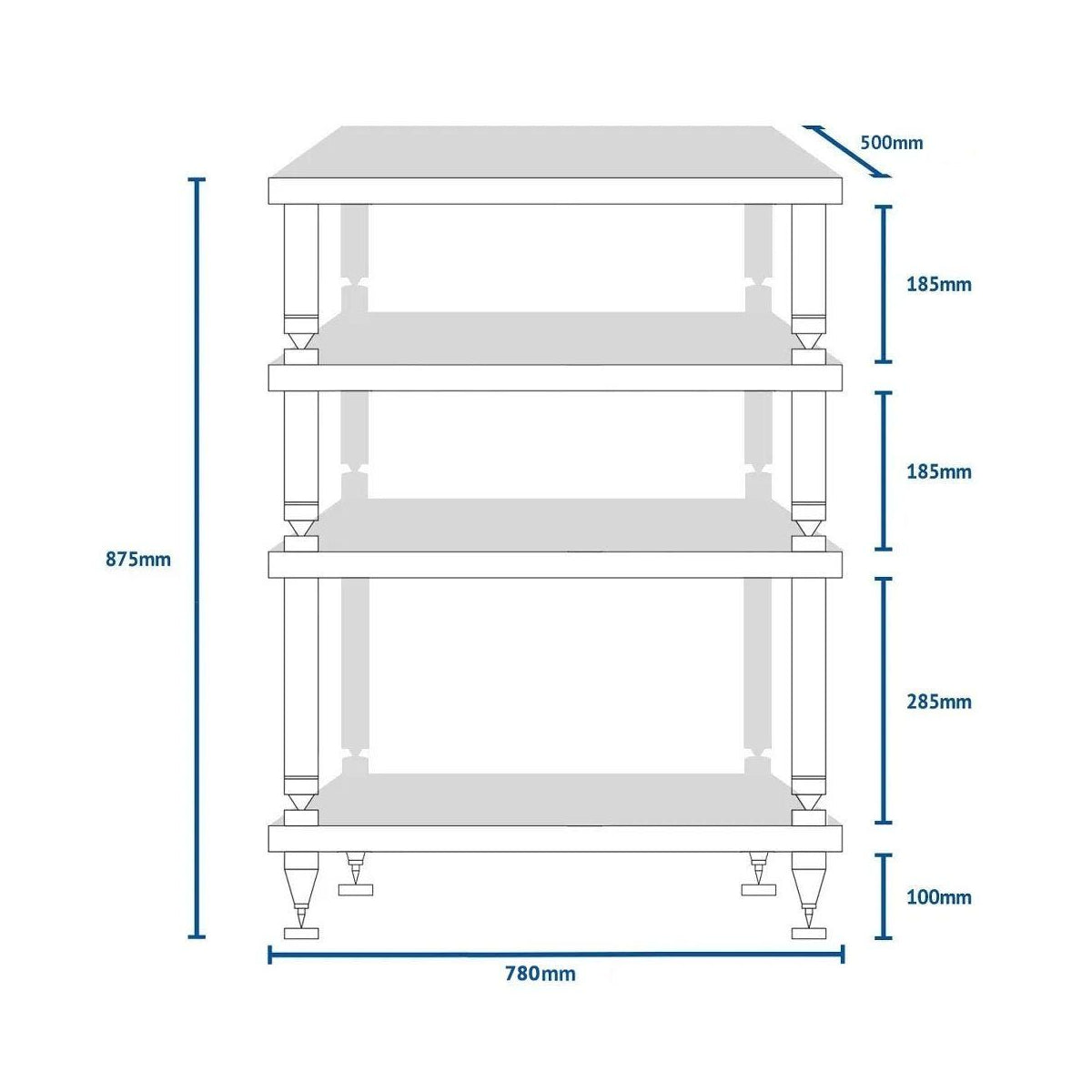 Solidsteel Hyperspike HY-4L Hi-Fi Rack Flat Black