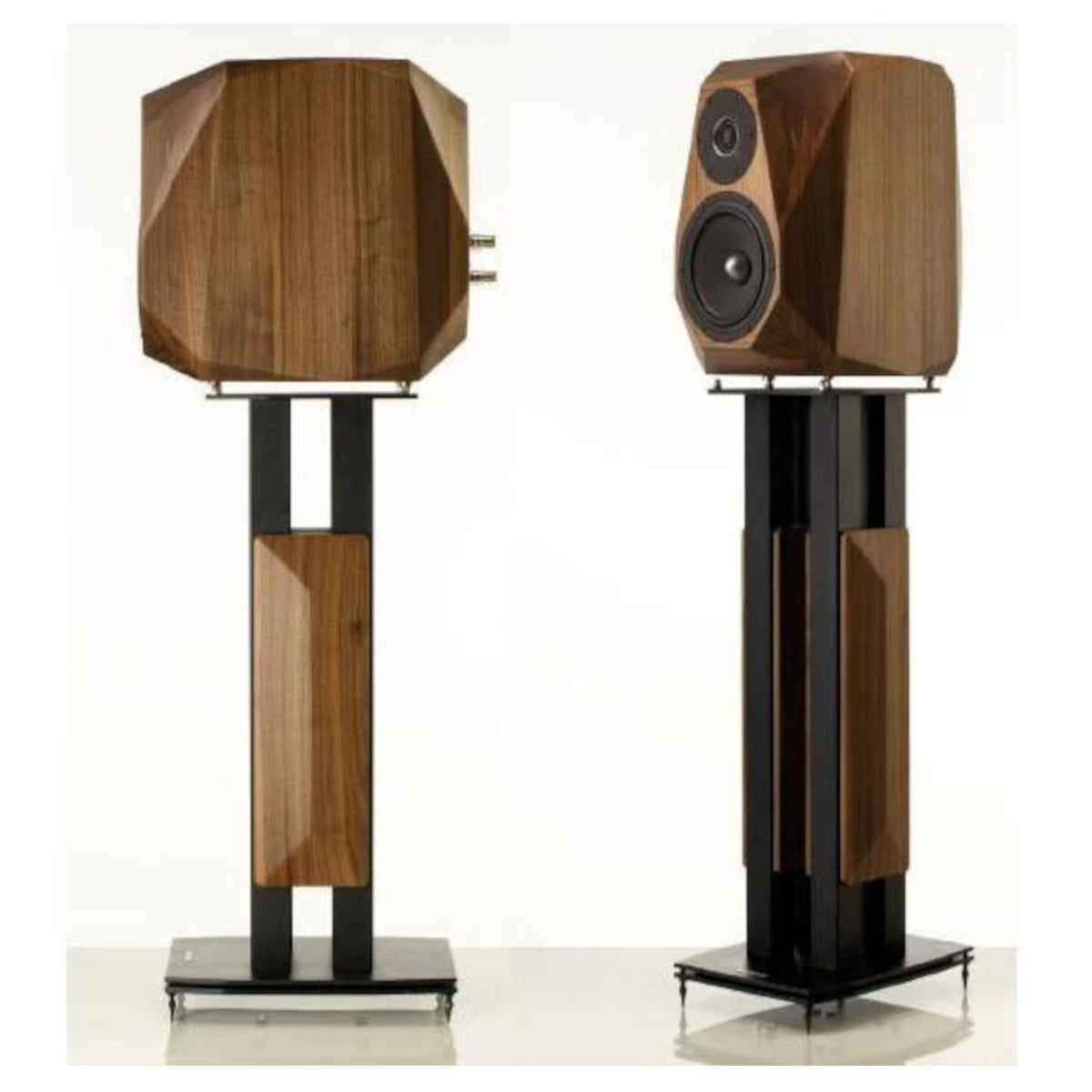 Diapason Astera Bookshelf Speakers 1 Pair with 4U Stands Silver 1 Pair (Handmade in Italy)