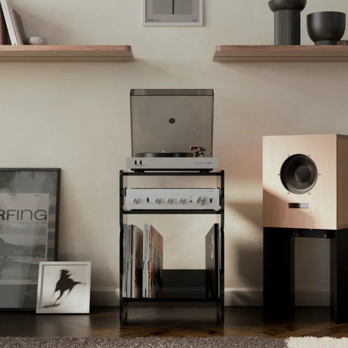 Bentolabs Prisma 140 Acrylic (GRAPHITE) Vinyl Record Hifi Shelf