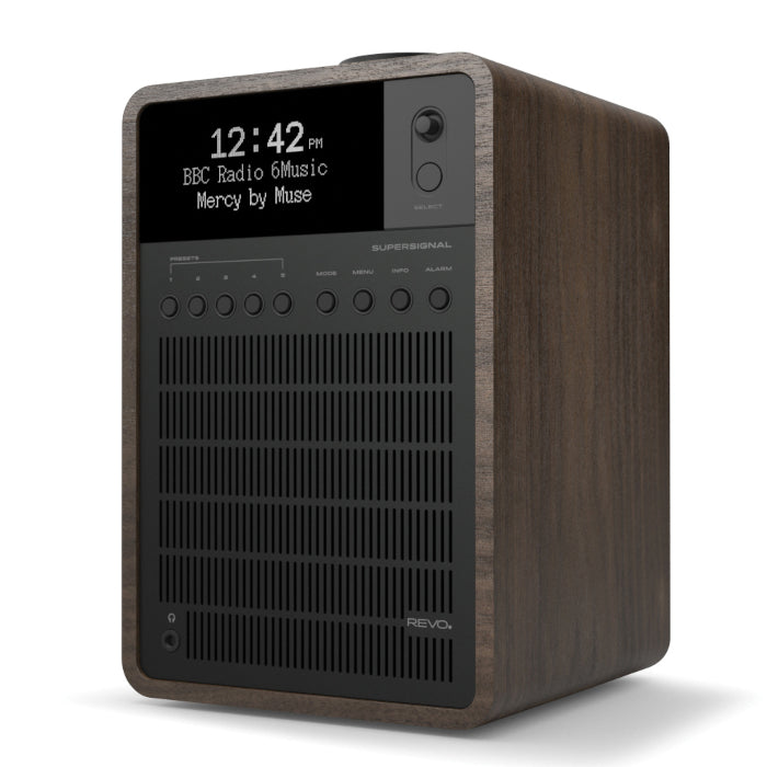REVO SuperSignal Deluxe Compact DAB/DAB+/FM digital radio with Bluetooth & Alarm (Real Wood Veneer)