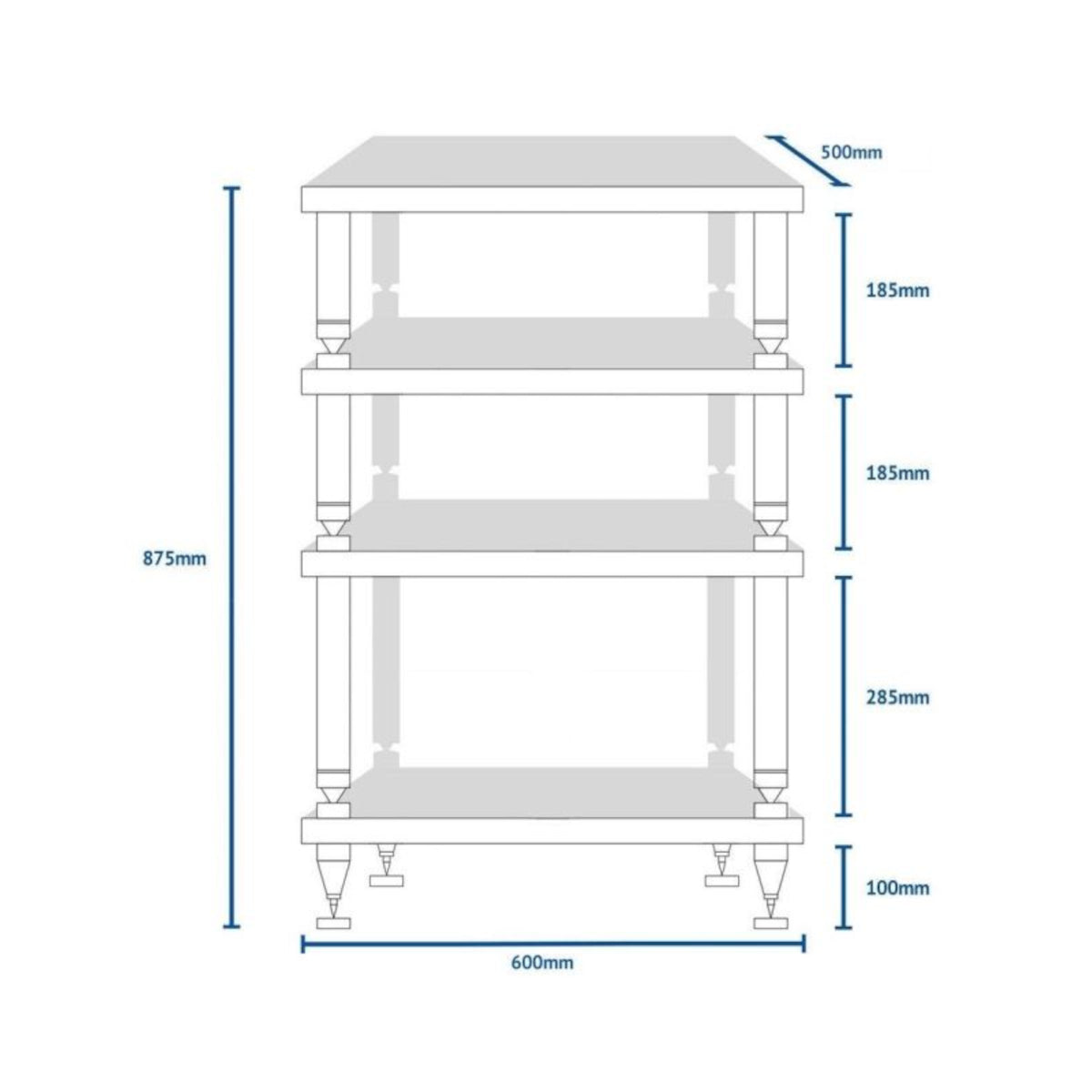 Solidsteel Hyperspike HY-4 Hi-Fi Rack Flat Black