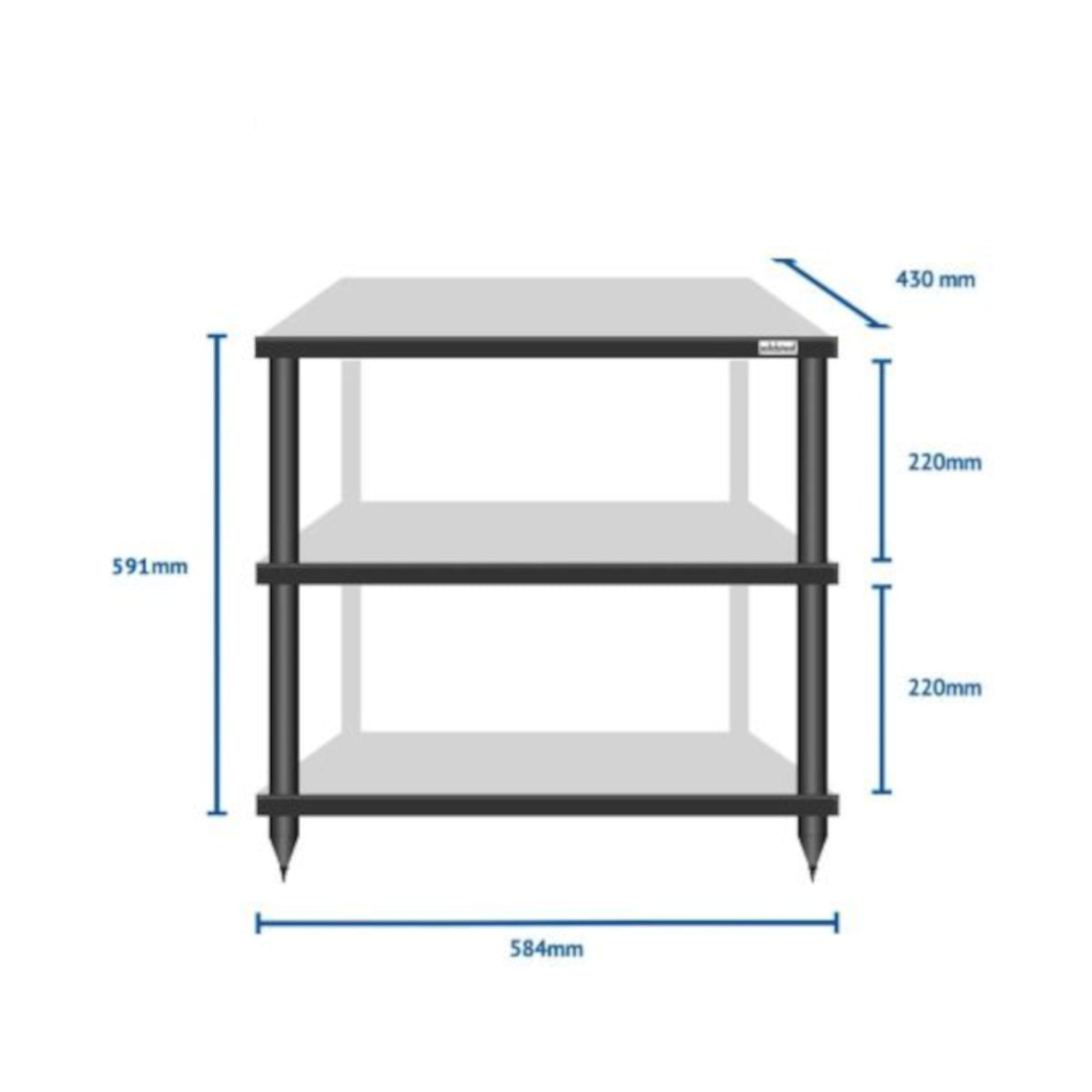 Solidsteel S2-3 Hi-Fi Rack Black