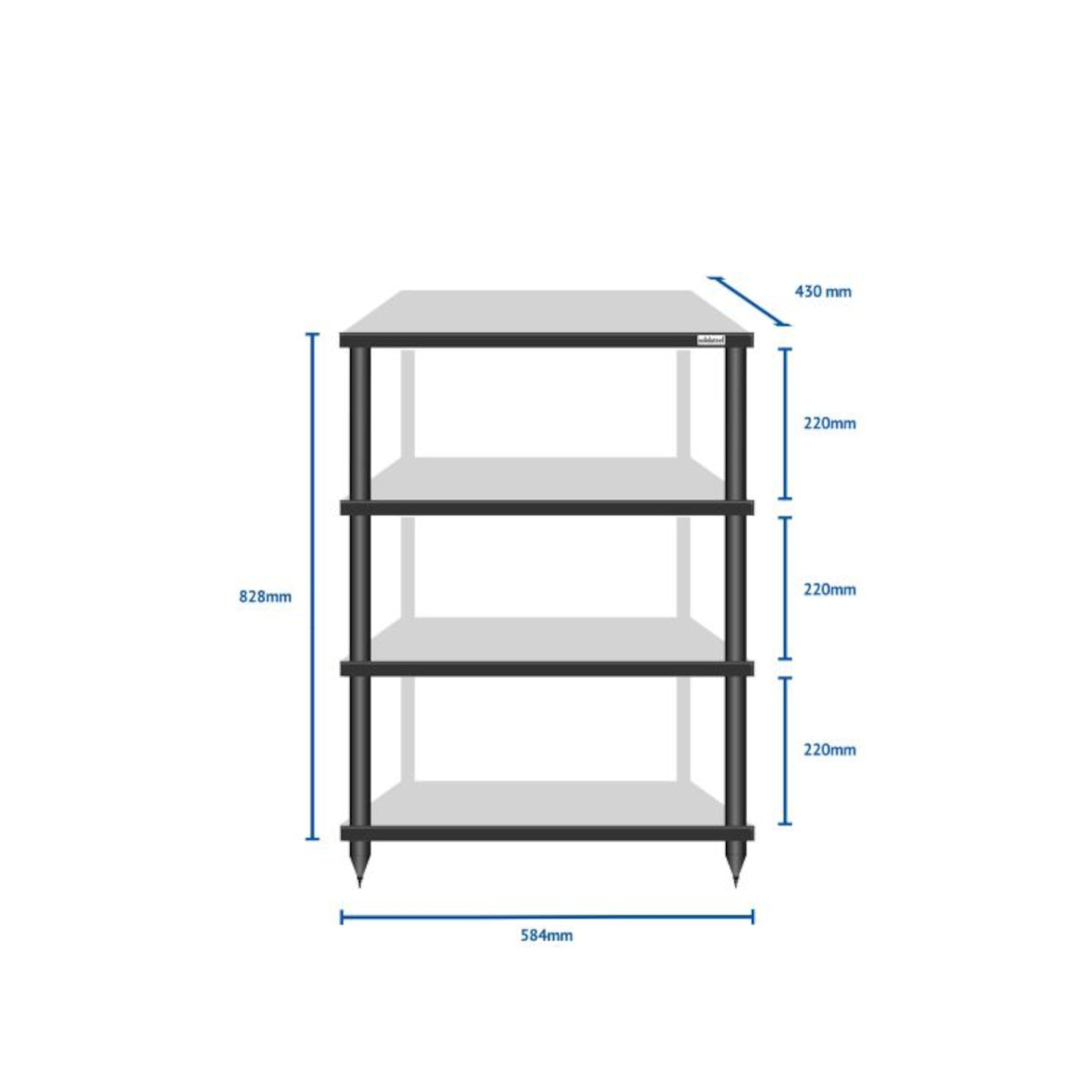 Solidsteel S2-4 Hi-Fi Rack Black