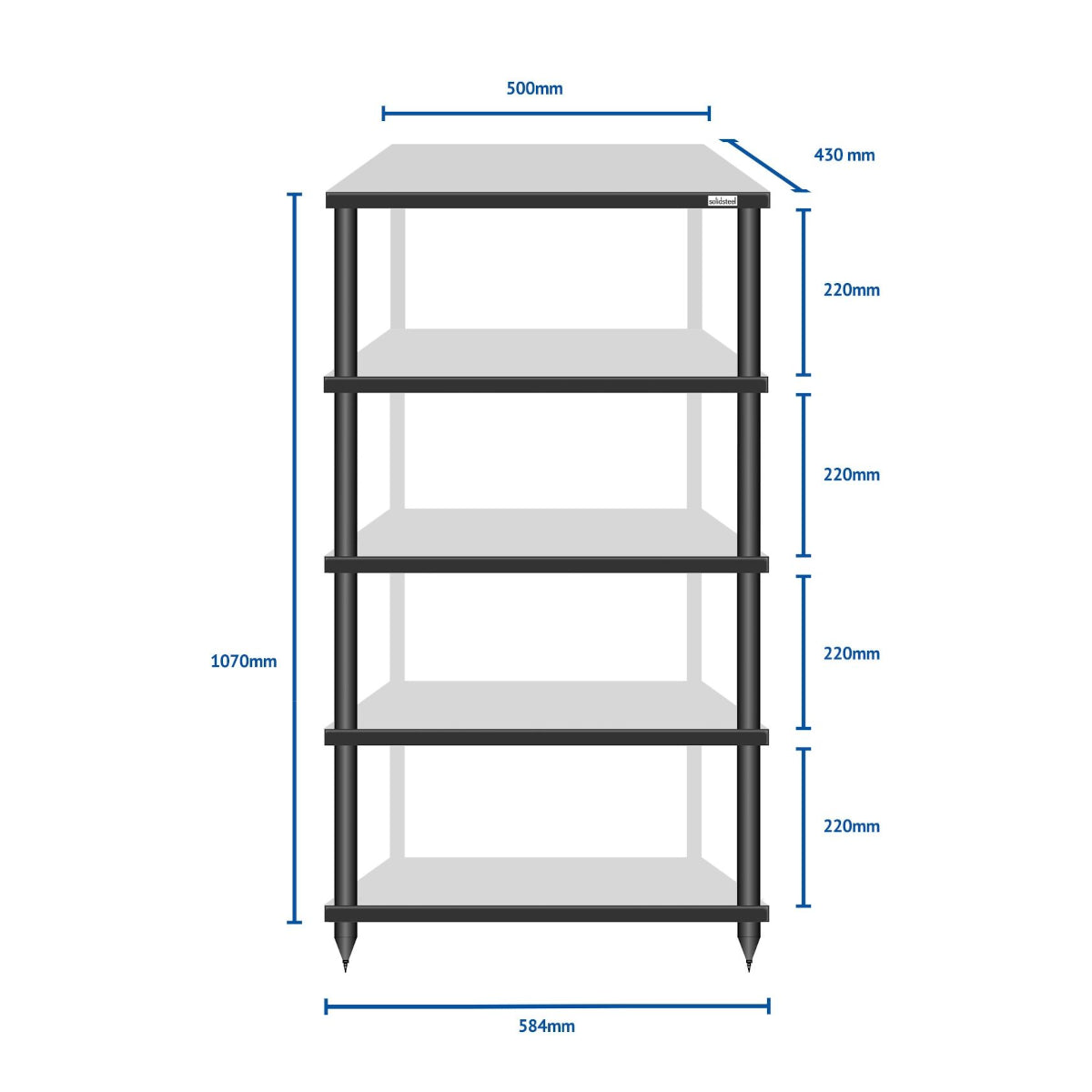 Solidsteel S2-5 Hi-Fi Rack Black