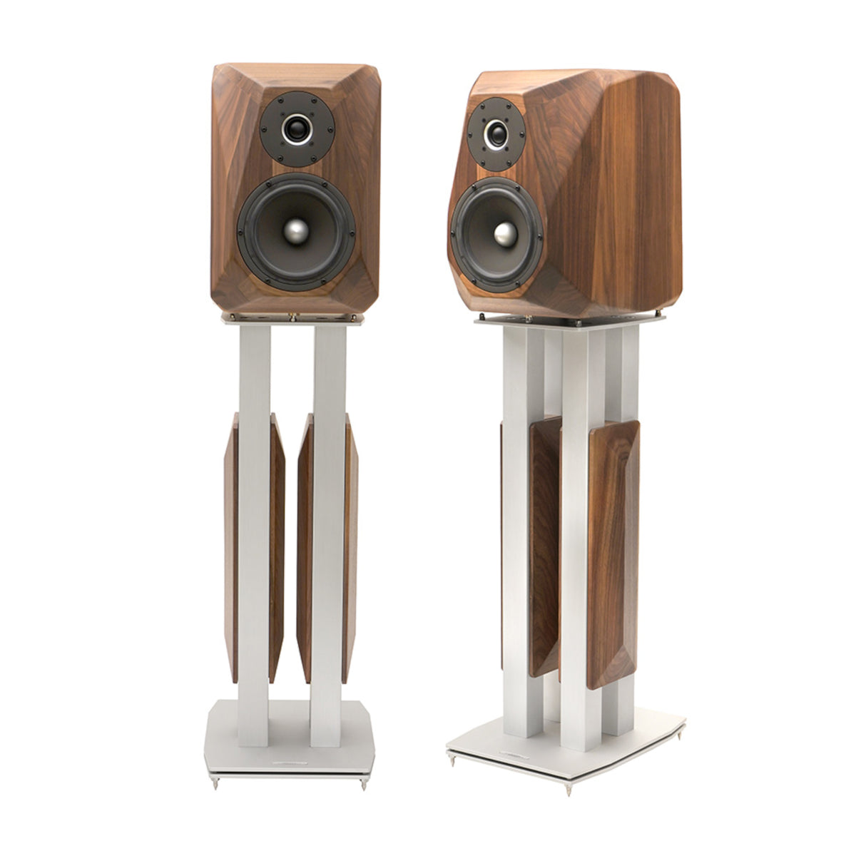 Diapason Astera Bookshelf Speakers 1 Pair with 4U Stands Silver 1 Pair (Handmade in Italy)