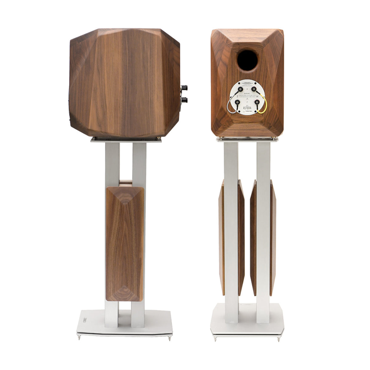 Diapason Astera Bookshelf Speakers 1 Pair with 4U Stands Silver 1 Pair (Handmade in Italy)