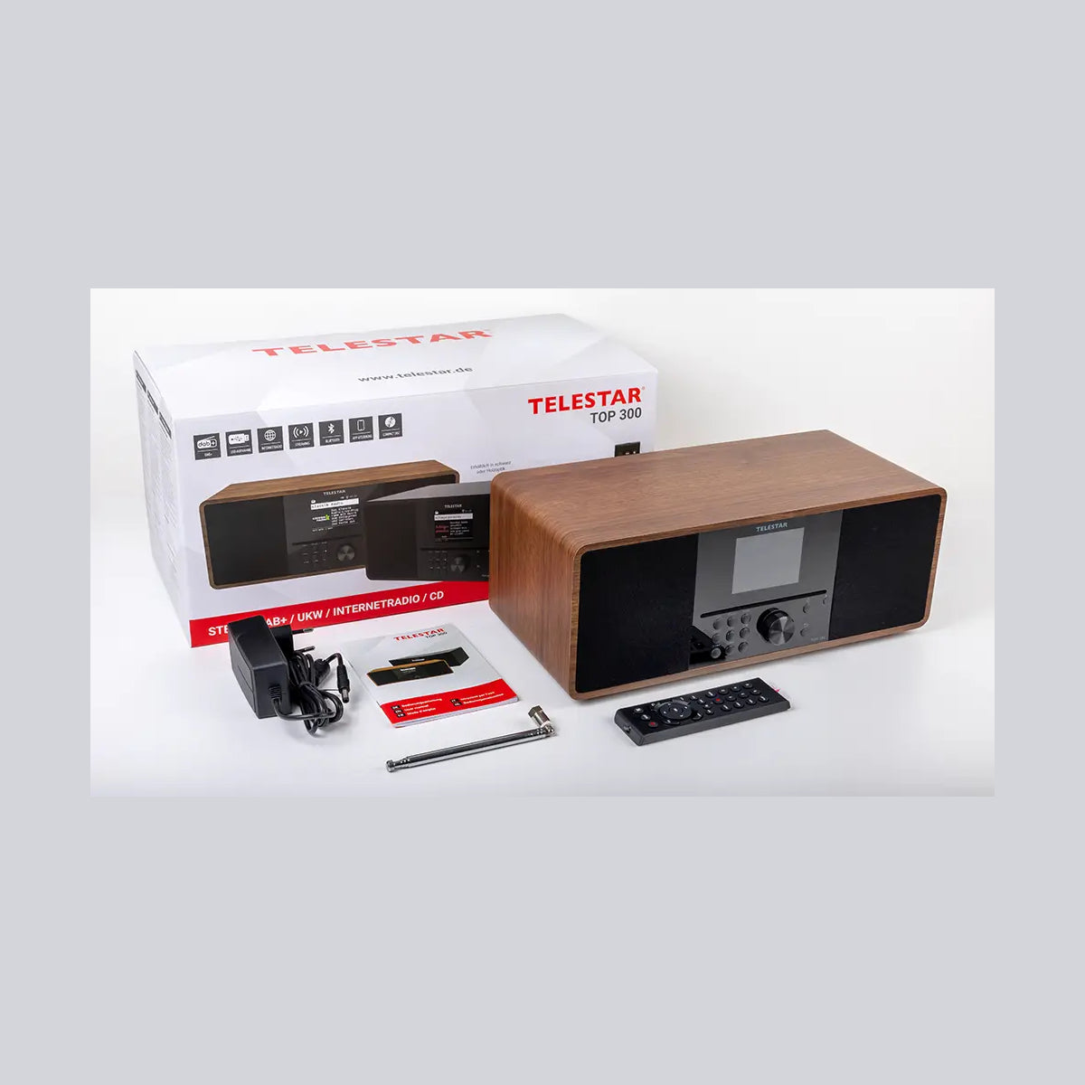 Telestar TOP 300 Wood Internet Digital Radio with Classic Look with CD Player